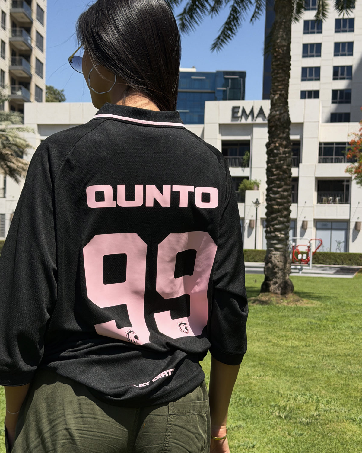 QUNTO Jersey Short Sleeve Black & Pink