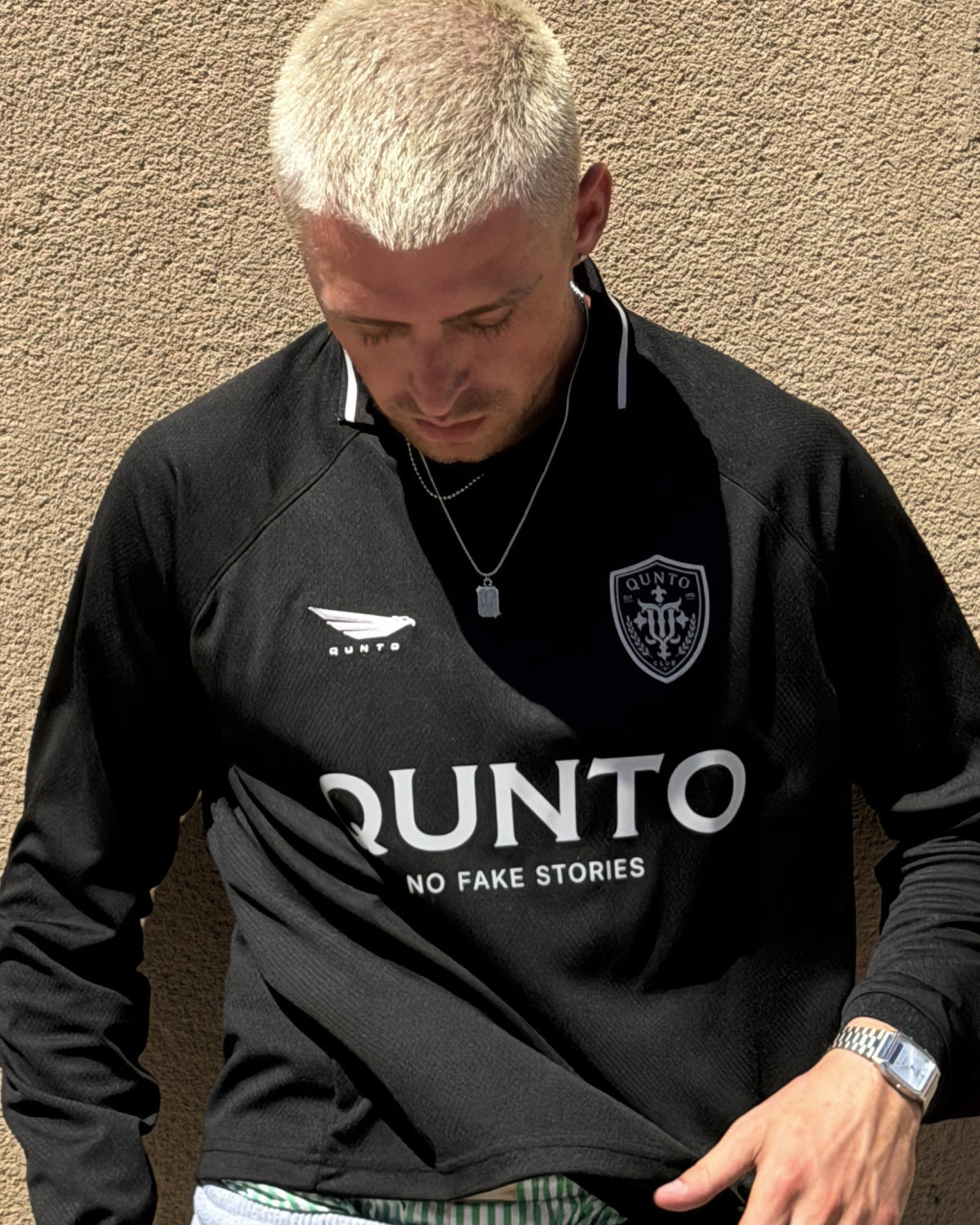 QUNTO Jersey Long Sleeve Black & Silver