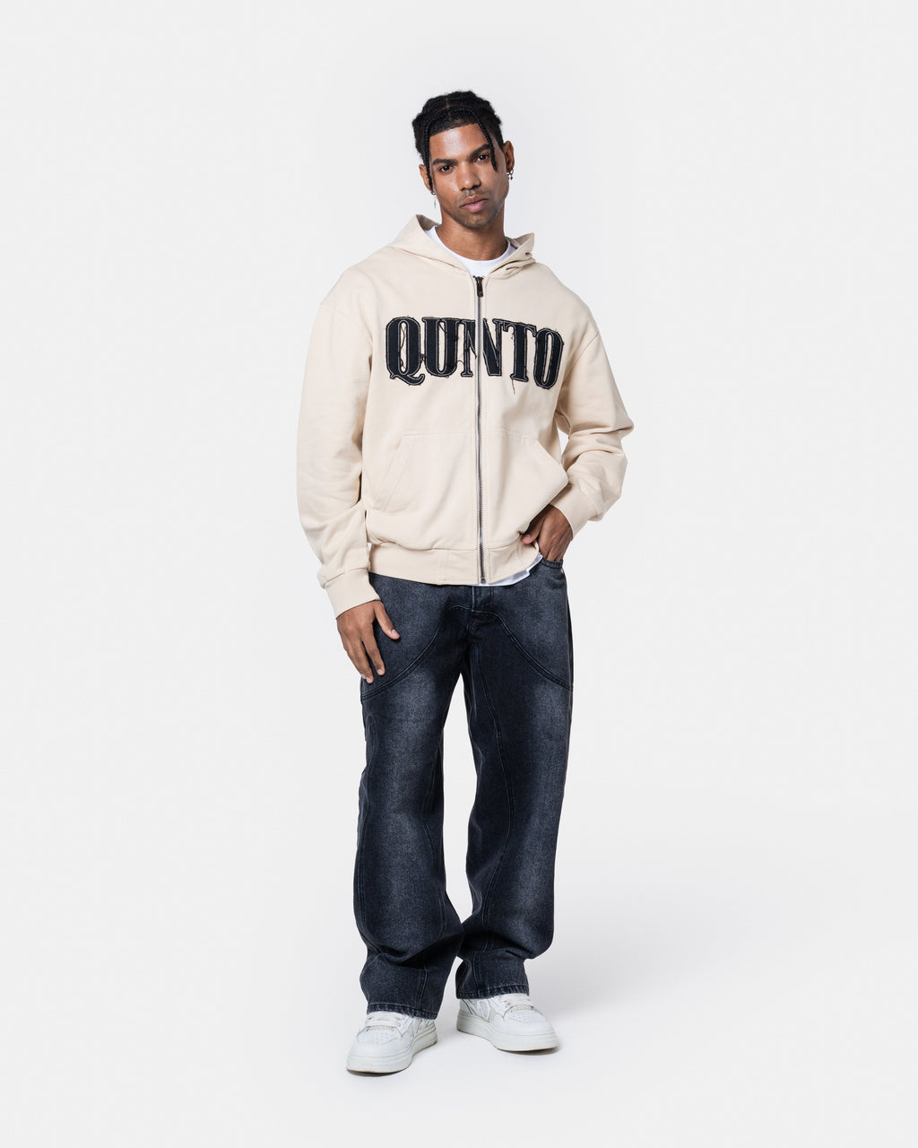 CLASSIC ZIPPER HOODIE CREAM