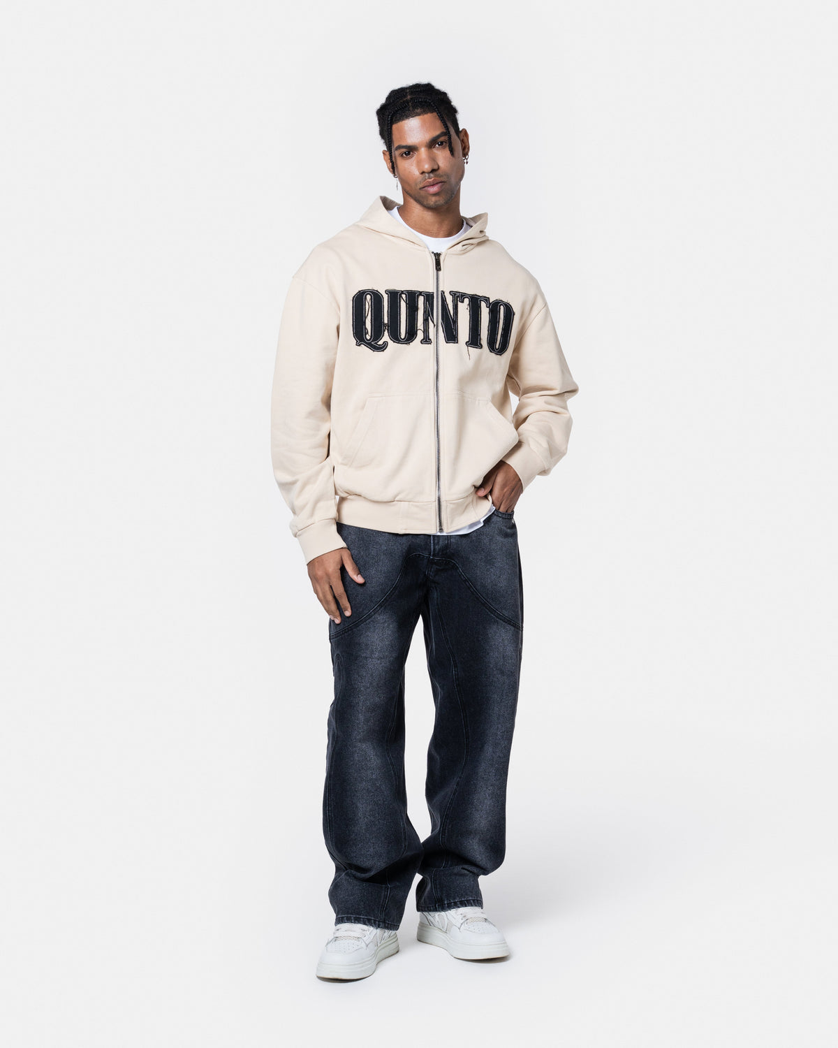 CLASSIC ZIPPER HOODIE CREAM