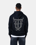 QT PEARL ZIPPER HOODIE BLACK