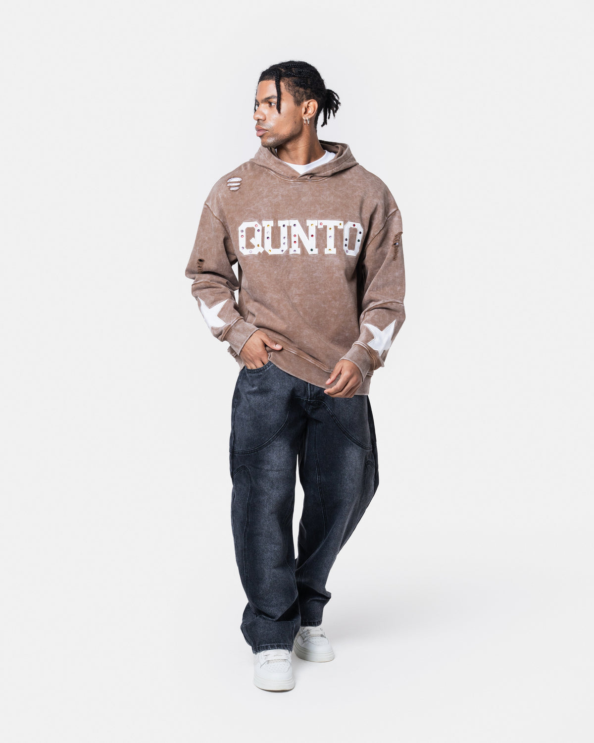 QUNTO STAR HOODIE BROWN
