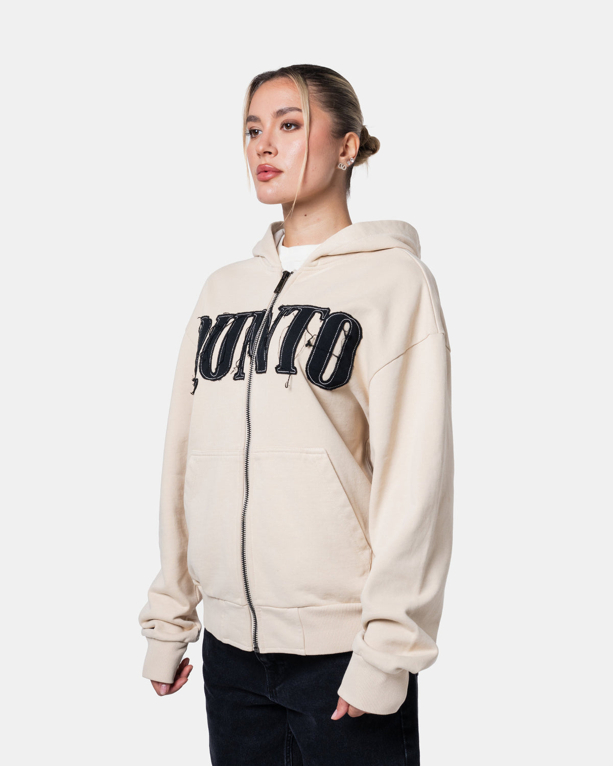 Classic Zip Hoodie Cream
