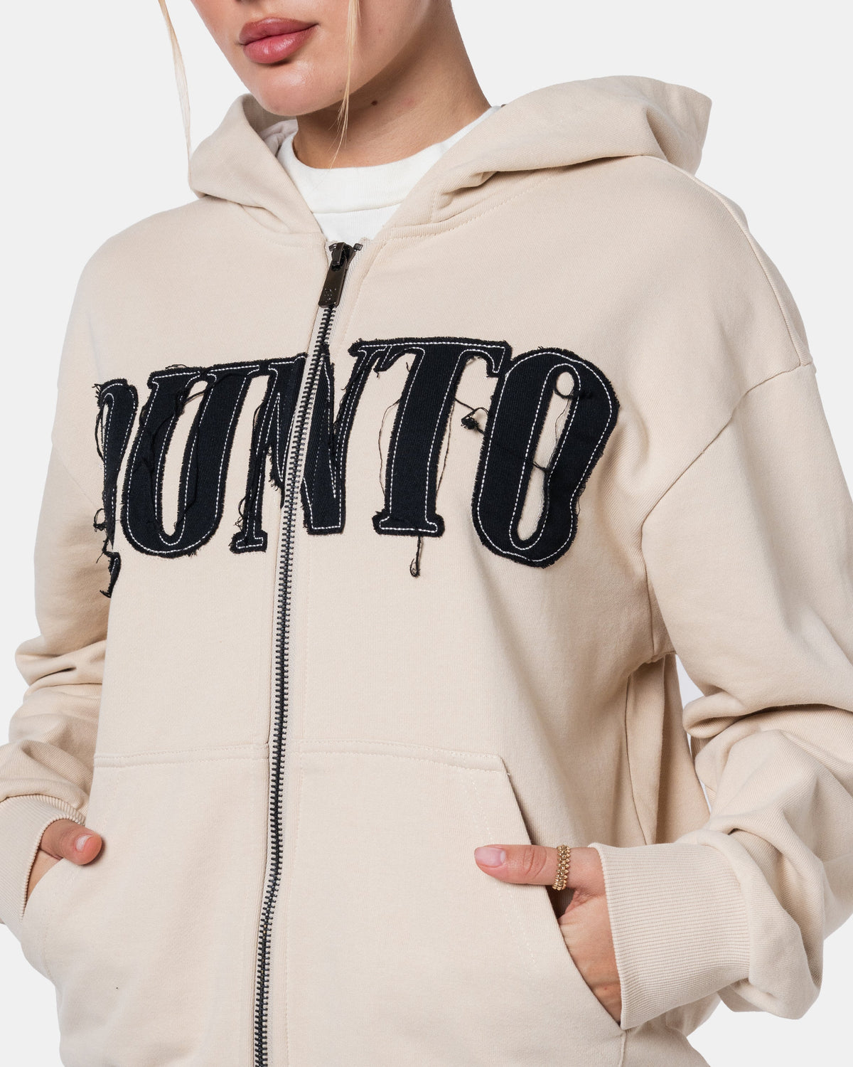 CLASSIC ZIPPER HOODIE CREAM