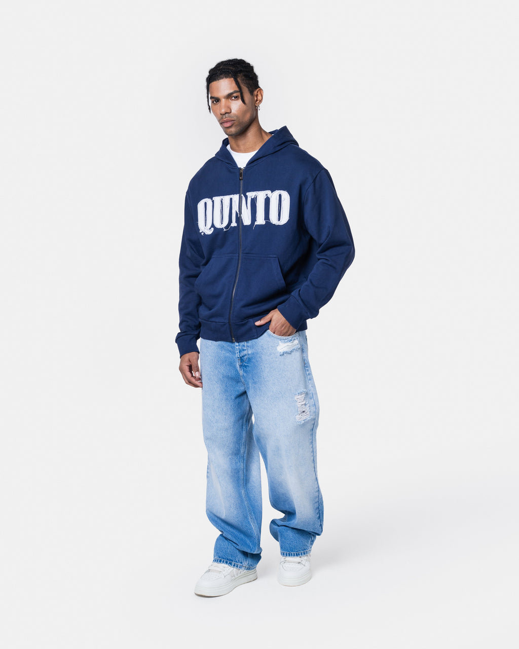CLASSIC ZIPPER HOODIE BLUE