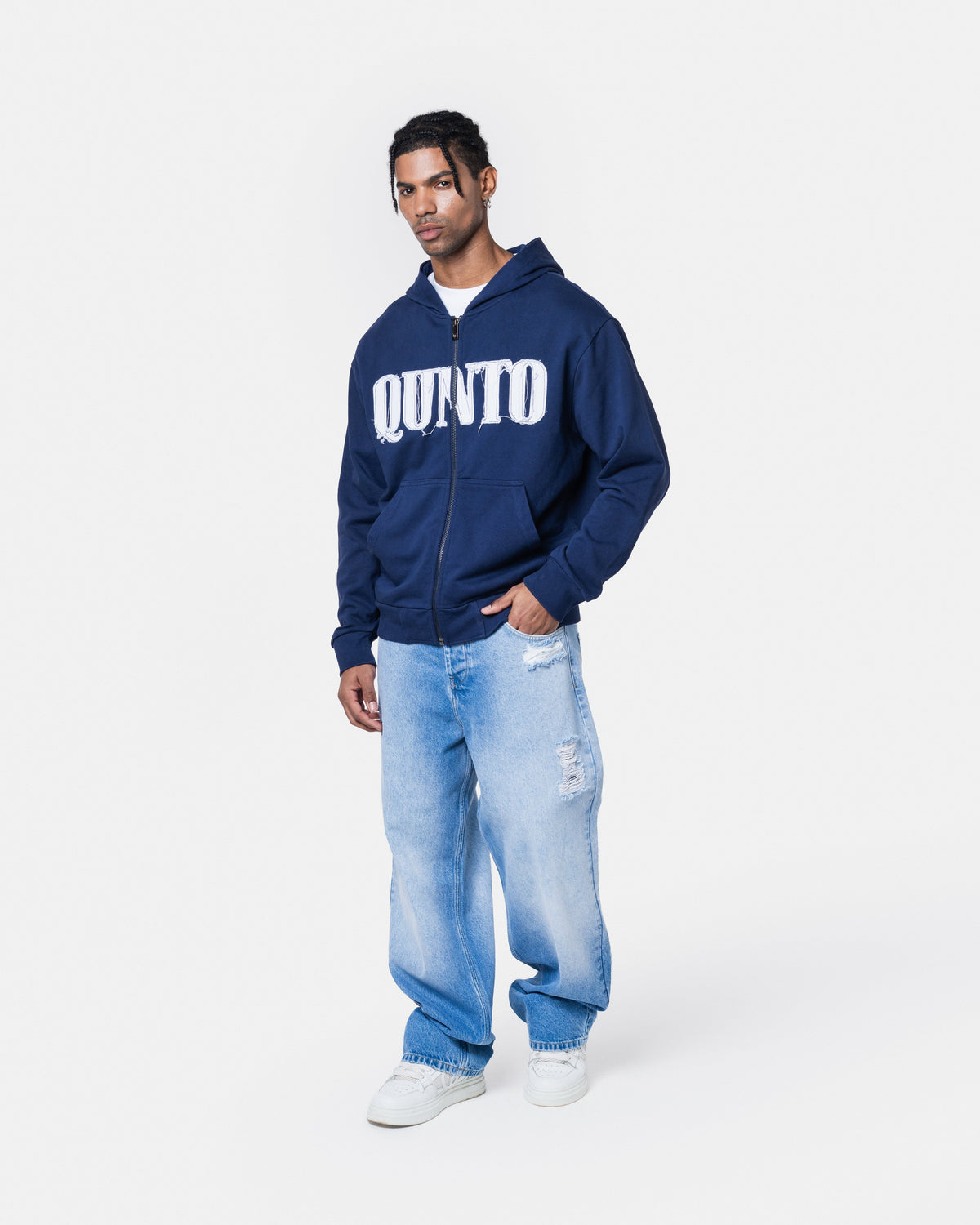 CLASSIC ZIPPER HOODIE BLUE