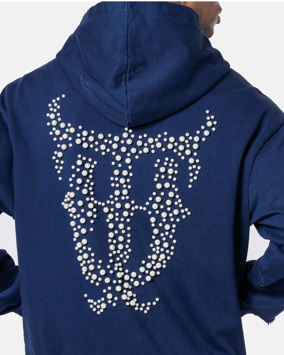 QT PEARL ZIPPER HOODIE BLUE