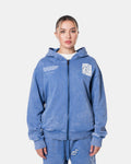 DESTROY ZIPPER HOODIE BLUE