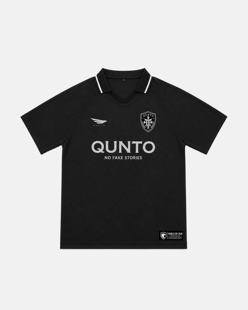 QUNTO Jersey Short Sleeve Black & Silver