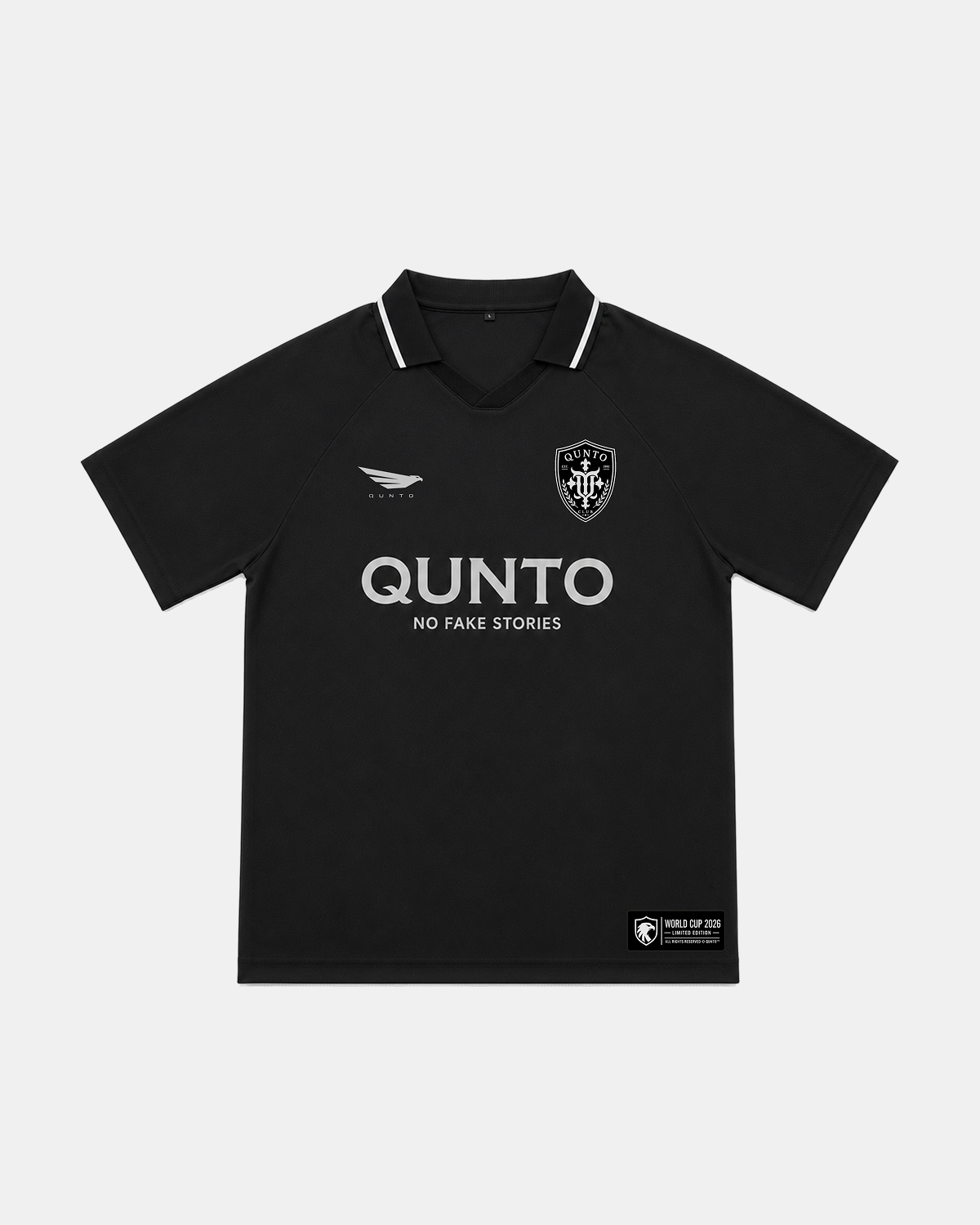 QUNTO Jersey Short Sleeve Black & Silver